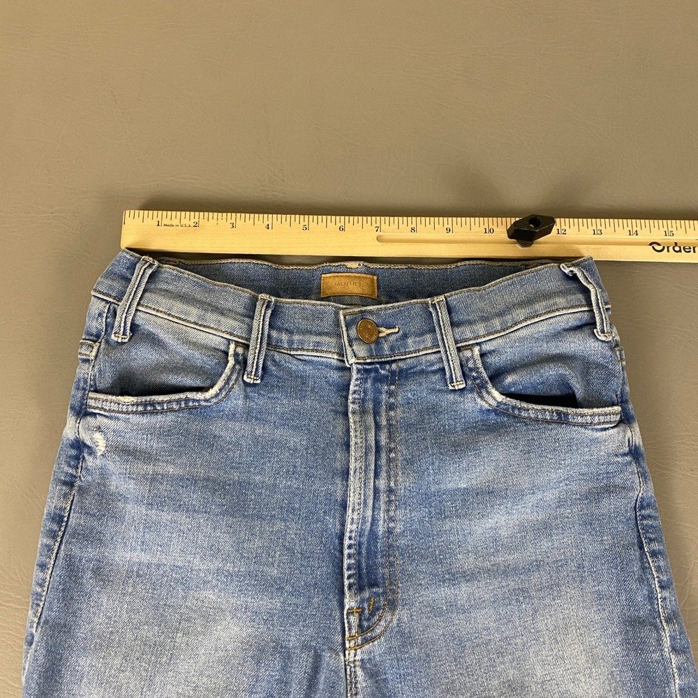 MOTHER The Hustler Ankle Fray Jeans Womens 26 Blue Distressed Ripped Flare Denim - Picture 6 of 13